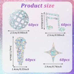 240PCS Disco Ball Foil Confetti Glitter Music Note Party Decorations for 70s 80s