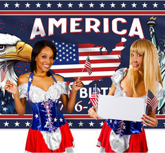 250th American Birthday Banner, 3.6×6 Ft Independence Day Backdrop Decor