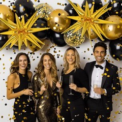 Black and Gold Balloons, 2026 Graduation Decorations 140pcs Black Star Latex …