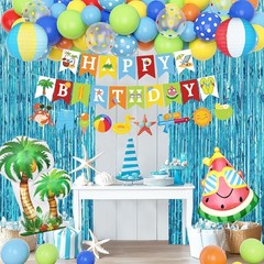 Summer Pool Beach Party Decorations, Splash Birthday Bash Party Supplies Trop…