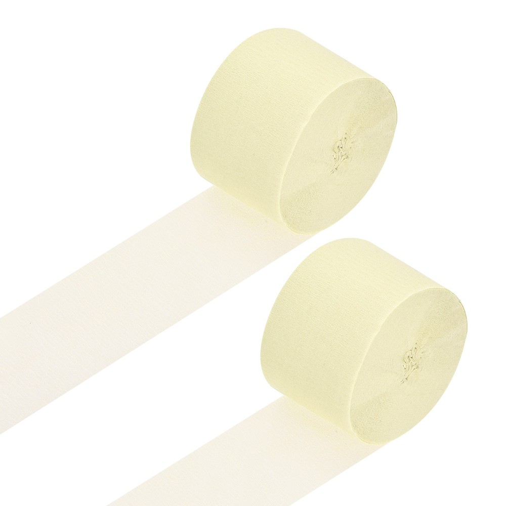 Crepe Paper Beige Paper Streamers – 1.8 Inch x 82 Feet / 2 Roll