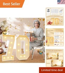 3FT Light-Up Foam Number 70: Stunning 70th Birthday Decorations for Adults