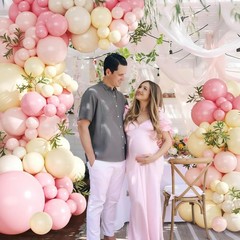 Pink and Yellow Balloon Arch Kit Pastel Pink Light Pink Yellow Sand White Bal…