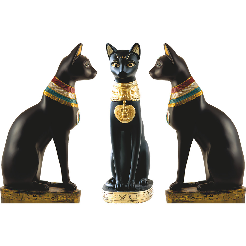 SP13132 Egyptian Black Gold Cat Statue 3 Pack Cardboard Cutout Standee Standup
