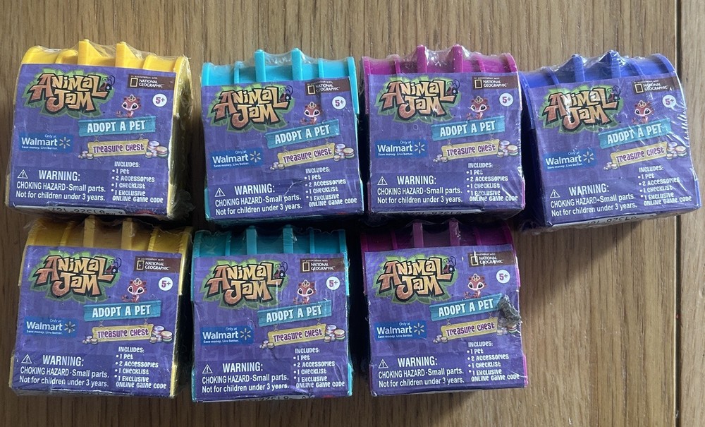 Animal Jam Adopt a Pet Treasure Chest Sealed Bundle lot of 7 – New Sealed