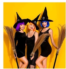 Halloween Prop Cosplay Witch Broom Stick Broomstick Adult Kids Masquerade New