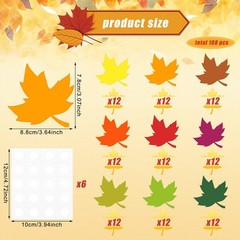 108 PCS Thanksgiving Fall Leaves Cutouts Bulletin Board Autumn Craft 3.5 In