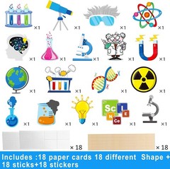 Science Birthday Party Decorations 18Pcs Science Theme Centerpiece Sticks for Ta