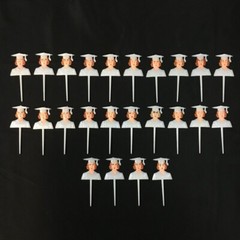 Vintage GRADUATION CUPCAKE TOPPERS Lot Food Picks Women Girls Females Gown NOS
