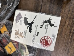 Game of Thrones Party Supply Lot Banner Decals Plates Balloons Rubik’s Buttons