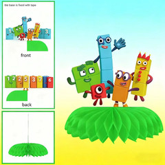 Popular Cartoon Number Party Decor Set, Birthday Table Centerpieces, Honeycomb
