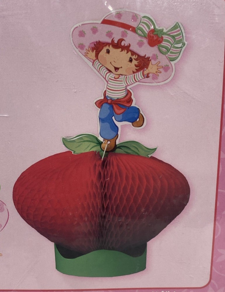 Strawberry Shortcake Party Centerpiece 3D Honeycomb 6×14” 2003 VTG NIP KAWAII