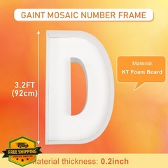 Marquee Mosaic Balloon Frame Letter D 3FT Foam Board DIY Decor