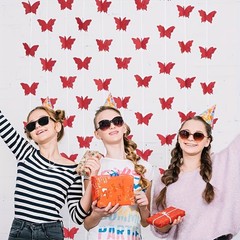 4 Pieces-3D Butterfly Paper Pull Banner Decoration for Summer Theme Party
