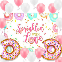 Pink Baby Sprinkle Decorations Girl Sprinkled with Love Banner Gender Baby Showe
