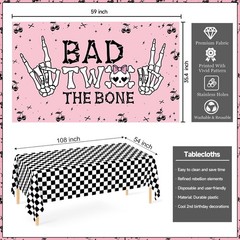 Bad Two The Bone Birthday Decorations, Rock And Roll Music Themed 2nd Birthda…