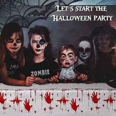 Halloween Tableware Party Decorations Blood Stained Table Cloth Cover Creepy UK