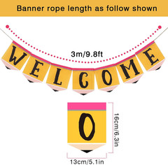 Back to School Pencil Banner Pre-Assembled Welcome Garland Yellow Hanging Banner