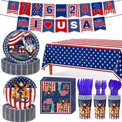 87PCS 250th Anniversary Party Decorations Set, 4th of July & Memorial Day Suppli