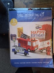 First Responders Table Decorating Kit, NEW, Happy Birthday, Pack of 6