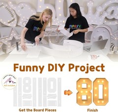 Large 3FT Light Up Number 80 Birthday Decorations – Foam Board Arch