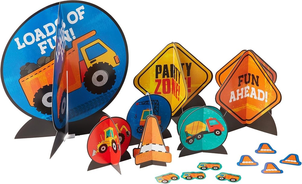 Construction Zone Tractor Kids Birthday Party Centerpiece Table Decorating Kit