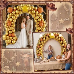 266 Pcs Western Cowboy Balloon Arch Kit Gold Tan Cowboy Arch Garland Decorati…
