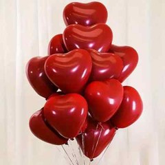 20 pieces Red Heart-Shaped Latex Balloons – 25.4 cm – for all occasions