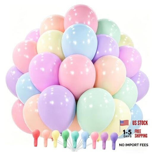 Pastel Balloons 100pcs 12 Inch Pastel Rainbow Latex 12 inch Rainbow-3062