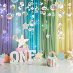 Transparent Bubble Garlands Mermaid Party Decoration Colored Flat Cutouts Han…