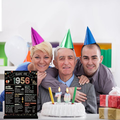 70Th Birthday Party Decorations, Colorful Vintage 1956 Poster Acrylic Sign with