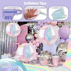 Iridescent Foil Balloons 20pcs Different Sizes Pack of 22 12 10 Inch Large Ro…