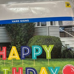 New In Original Packaging 321 PARTY «HAPPY BIRTHDAY» YARD SIGN