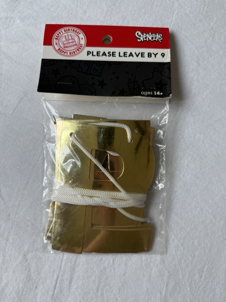 Please Leave By 9 Birthday Banner Over The Hill Old timer New Party Spencer’s