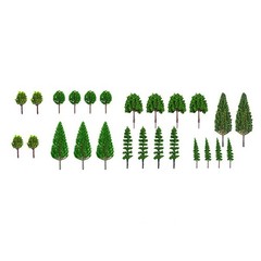 25pcs Mixed Miniature Model Trees for Train Layouts Diorama Decoration