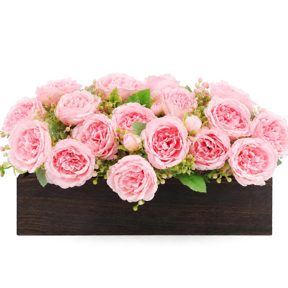 Flower Centerpieces for Table, Artificial Floral Arrangement 4Pcs UV Resistan…