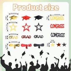 1000 PCS Red Gold Black Congrats Grad Class Of 2026 Graduation Confetti