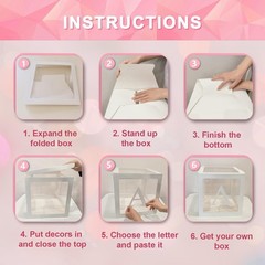 White Transparent Balloon Boxes, Clear Baby Boxes with 78 Letters for Custom …
