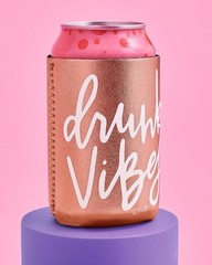 Bachelorette Party Can Cooler 10-Pack Bride Drunk Vibes Rose Gold Neoprene