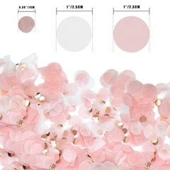 1.76oz Round Tissue Confetti Glitter Rose Gold Pink White Party Decorations