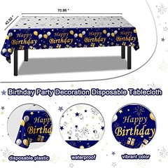 Birthday Decorations for Men, Navy Blue and Gold Happy Birthday Banner