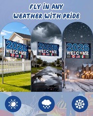 2026 World Cup Banner Flag 3″Ã—5″Ft,Double-Sided 3-Ply Large Fabric Football …