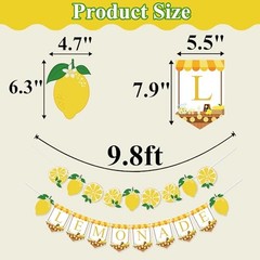 Lemonade Stand Supplies Banner Lemonade Sign Lemon Garland for Summer Birthday