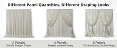 10x10ft Wrinkle Beige Backdrop Curtains for Parties, 2 Panels 5x10ft Silky