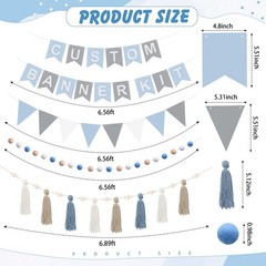 139 Pcs Felt DIY Custom Banner Kit Include 104 Letters 18 Swallowtail Flags 1…