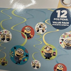 Despicable Me Minions Swirl Decorations 12 Pcs Value Pack Party Supply New