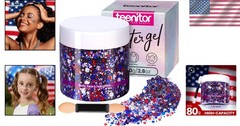 80g Red White Blue Body Glitter Gel – Perfect for 4th of July Celebrations