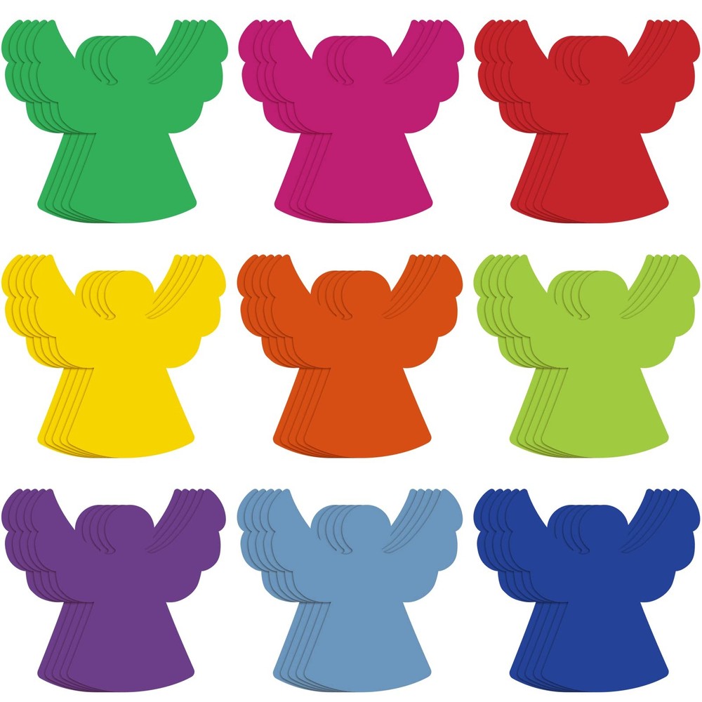 108 Pcs Small Angel Paper Cutouts Assorted Color Christmas Bulletin Board