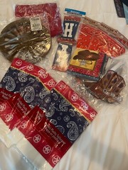 Western Cowboy Party Supplies Large Lot Banners Wagon Wheel Bandanas table cloth