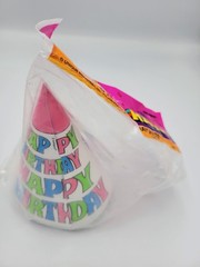 Vintage Unique Happy Birthday Paper Party Hats Cone Lot of 8 New 90s